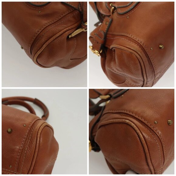 Chloe Paddington Shoulder Bag Leather Brown Gold Auth ep8587 - Picture 14 of 16